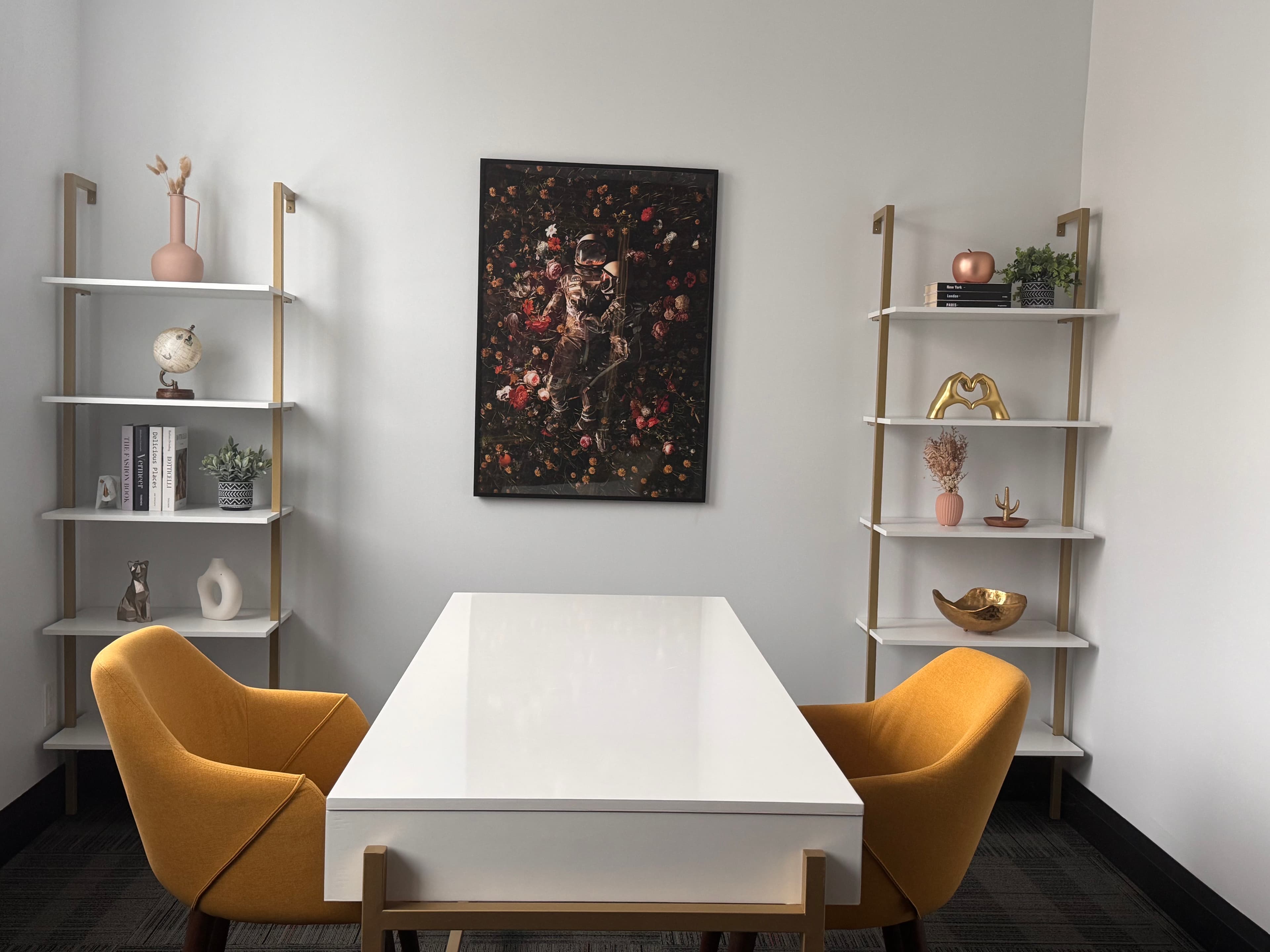 The Gallery — desk and art