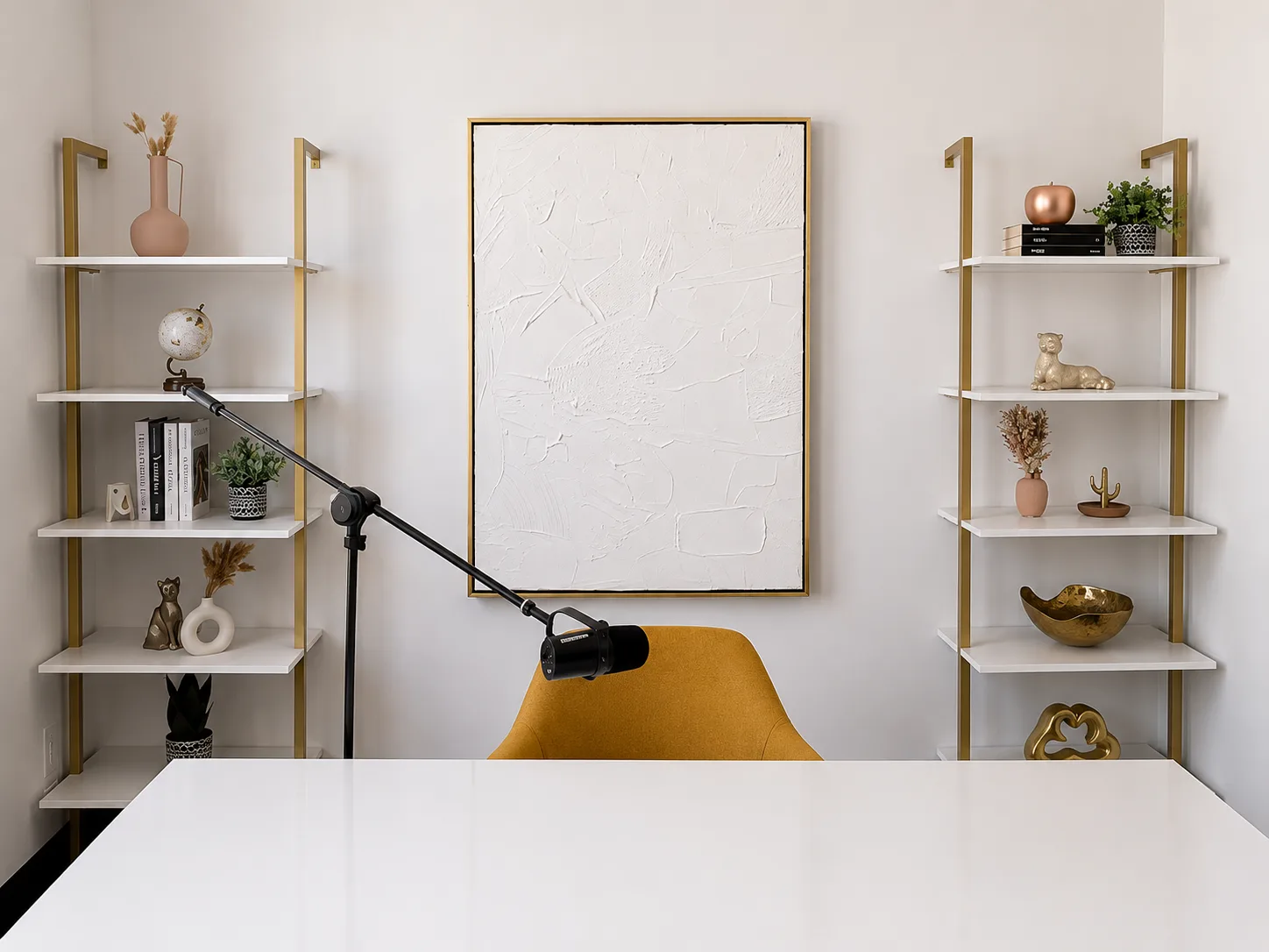 The Gallery set up with the Podcast Desk